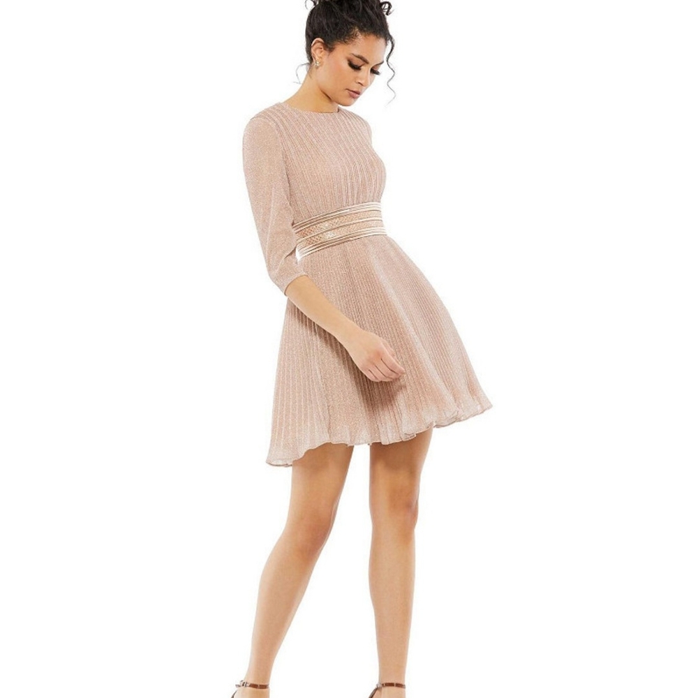 Elegant Gold A-Line Dress MAC DUGGAL